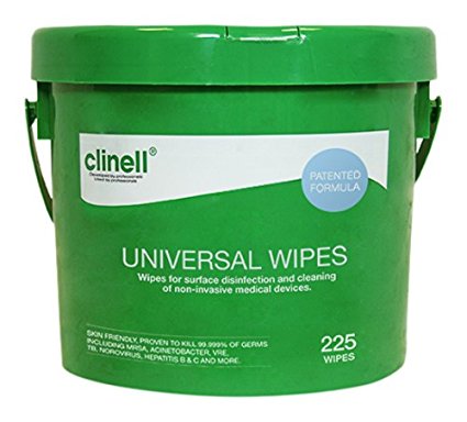 Clinell CWBUC225 Universal Wipes, Bucket of 225