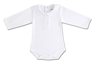 Amoureux Bebe Baby Bodysuit Long Sleeve Collar - Tagless Super Soft 100% Cotton Onesies