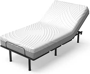 COSTWAY Matelas 90 x 200 cm pour Lit Électrique, Matelas Frais et Vert en Mousse à Mémoire de Charbon de Bambou, Matelas 1 Personne de 20 cm d'Épaisseur, Ultra Respirante