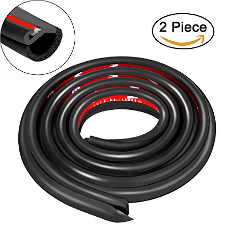 MATCC 2x35inch Car Door Edge Guards B Column Rubber Seal Strip Black Car Door Protector Fit for Most Cars