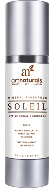 Art Naturals® Facial Sunscreen SPF 30 & Tinted Moisturizer / Anti Aging Cream - 1.5 oz Water Resistant 80 Minutes - Made with the best Natural & Organic Ingredients In the USA - For all Skin Types