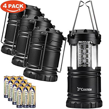 30 LED Ultra Bright Camping Lantern, Costech Portable Collapsible Lightweight Lighting Outdoor Adventure Hiking Light Lamp