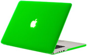 Kuzy - GREEN Rubberized Hard Case Cover for MacBook Pro 15.4" with Retina Display Model: A1398 (NEWEST VERSION) 15-Inch - GREEN