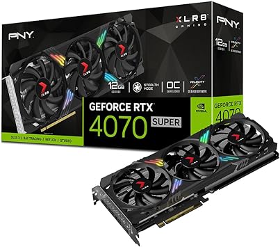 PNY GeForce RTX™ 4070 Super 12GB XLR8 Gaming Verto™ Epic-X RGB™ Overclocked Triple Fan Graphics Card DLSS 3