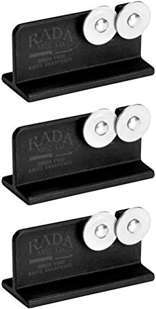 Rada Cutlery Quick Edge Knife Sharpener – Stainless Steel Wheels Made in the USA (3-Unit)