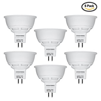 LytheLED™ (Pack of 6) 6.5W MR16 LED Bulbs, 50W Equivalent, Perfect Standard Size, 5000K Daylight, Recessed Lighting, MR16 LED, LED spotlight, 500 Lumens, 38°, Dimmable, GU5.3 Base