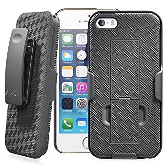 Minisuit Clipster Kick Stand Holster Case with Belt Clip for iPhone 5 / 5S - Black