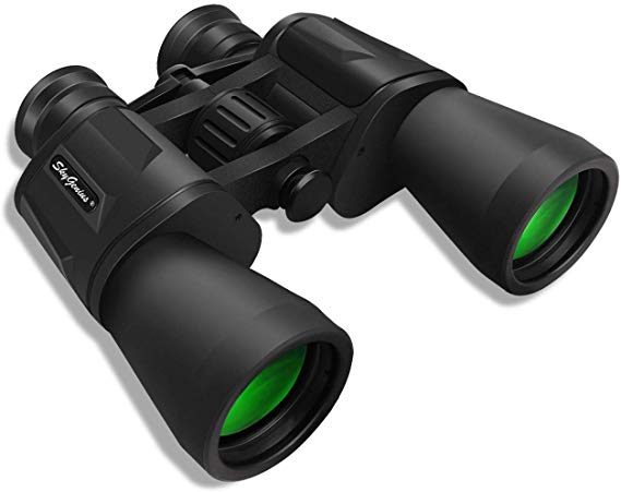 SkyGenius 10 x 50 Powerful Binoculars for Adults, Durable Full-Size Clear Binoculars for Bird Watching Travel Sightseeing Hunting Wildlife Watching Outdoor Sports Games and Concerts