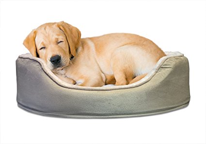 Furhaven Pet NAP Pet Bed Orthopedic Oval Egg-Crate Lounger Dog Bed or Cat Bed