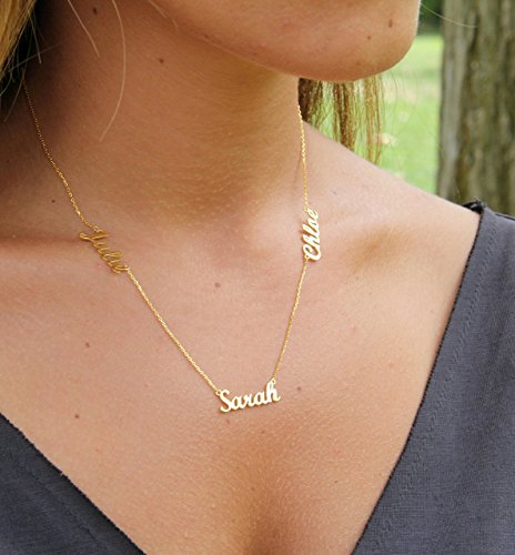 Three Names Necklace - Personalized Gold Filled Stacked 3 Names Necklace - Sterling Silver Name Necklace - Multiple Name Necklace