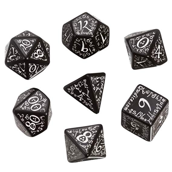 Elven Dice set Black/white (7) Board Game