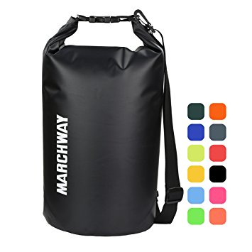 MARCHWAY Floating Waterproof Dry Bag 10L/20L - Protect your Items Safe, Dry, Clean from Kayaking, Rafting, Boating, Camping, Beach, Fishing