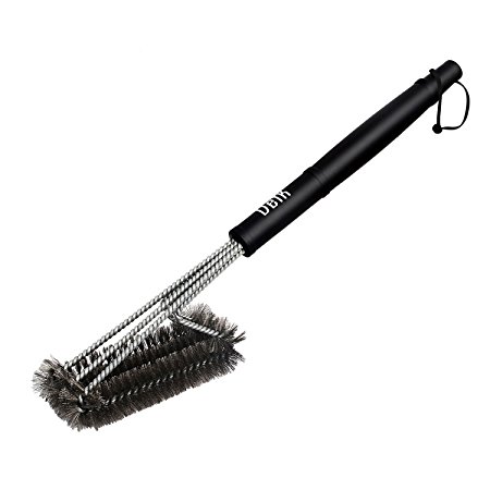 [Effortless & No Blind Area Cleaning] Deik BBQ Grill Brush, The Best Barbecue Grill Cleaner - 18” Long, 3 Stainless Steel Brushes in 1 Triple The Cleaning Area - Perfect for Char-broils, Weber, Porcelain and Infrared Grills