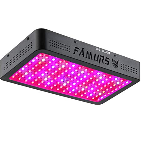 FAMURS 1500W Triple Chips LED Grow Light Full Spectrum with Veg and Bloom Switch, LED Plant Grow Lamp with Daisy Chain for Greenhouse Hydroponic Indoor Plants.