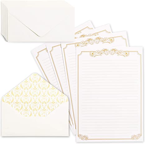 Vintage Stationery Paper and Envelope Set (Canary, 60 Sheets)