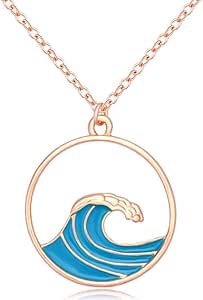 Blue Sea Wave Women Jewelry Spindrift Pendant Necklace