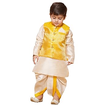 AJ DEZINES Kids Ethnic Wear Dhoti Kurta Set For Boys With Waist Coat