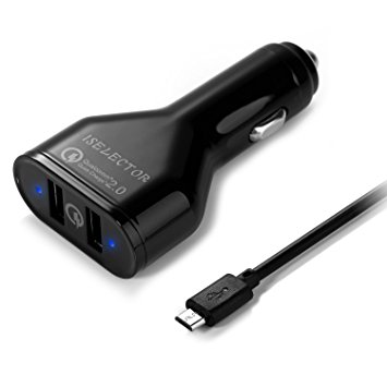 Car Charger with Quick Charge 2.0, Dual USB 36W with 3.3 Feet Micro USB Cable for iPhone 7 6s 6 5s Plus iPad ,Galaxy S6 S7 Edge Note 5 4