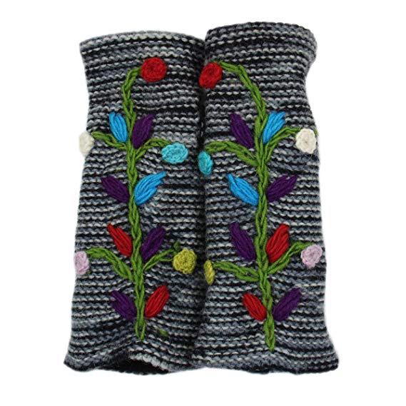 Hand Knit 100% Wool Fleece Lined Hand Warmer/Glove