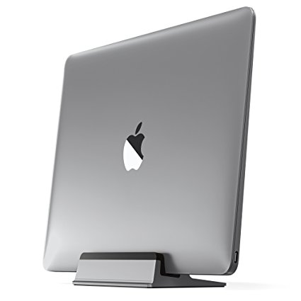 UPPERCASE KRADL Aluminum Vertical Stand for MacBook 12", Space Gray/Black