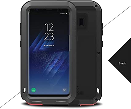 Galaxy S8 Case, Newest LOVE MEI Aluminum Extreme Shockproof Weather Dust/Dirt Proof Resistant Case with Military Heavy Duty Case Shell for Samsung Galaxy S8(2017) (Black)