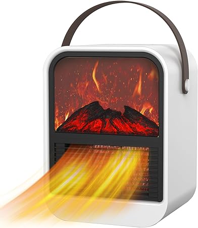 Electric Space Heater, Electric Fireplace Heaters for Indoor Use Energy Portable Efficient Space Heaters for Indoor Use,Two-Speed Quiet Ceramic Heater Fan Heat Up 200 Square Feet for Office Room Desk