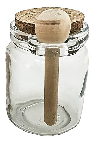 1ct Premium 8oz Reusable Chefs Glass Spice  Salt Jar with Wooden Spoon