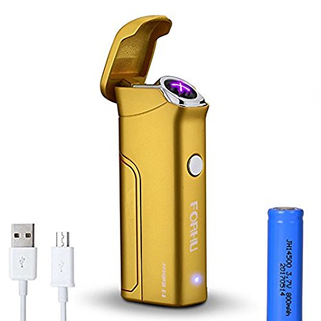 Electric lighter USB Rechargeable Flameless Windproof Electronic Pulse Double Arc Cigarette Lighter Forhu Brand Hi-Lighter