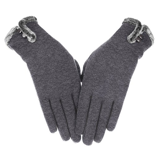 Knolee Women's NEW Fashion Touch Screen Warm Winter Thick Gloves With Button