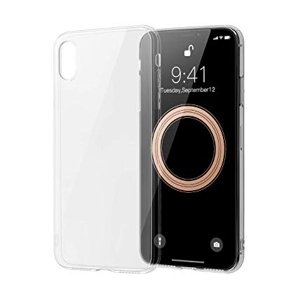 ELZO iPhone XS Max Case, [Crystal] Clear Ultra Thin Slim TPU Cellphone Cover, Transparent Shock Absorption Soft Skin Sleeve, Protective Flexible Rubber Gel/Silicone Shell (Scratch Resistant)