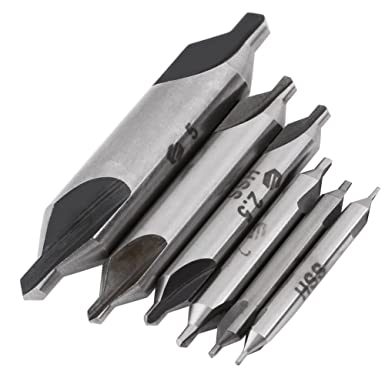 6pcs 1/1.5/2/2.5/3/5mm 60 Degree Triton Stainless HSS Center Drill Bit Set Lathe Mill Combined Centre Drill Countersink for Metal