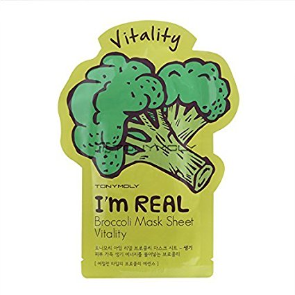 Tonymoly I'm Real Skin Care Facial Mask Sheet Package (Broccoli - Vitality 10 Sheets)