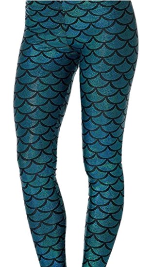 Alaroo Shiny Fish Scale Mermaid Leggings For Women Pants S-3XL