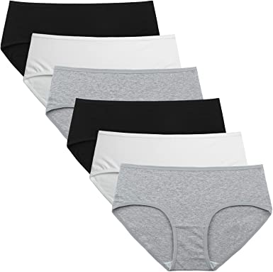 INNERSY Womens Underwear Cotton Hipster Panties Regular & Plus Size 6-Pack