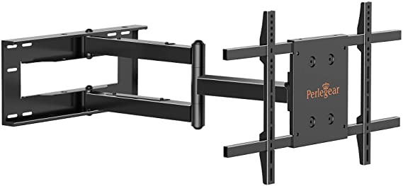 Perlegear Long Arm Extension Full Motion TV Wall Mount Bracket Articulating Swivel Tilt for Most 32-85 Inch Flat Curved QLED, OLED, LED, LCD 4K TVs Max VESA 600x400mm Holds up to 150LBS