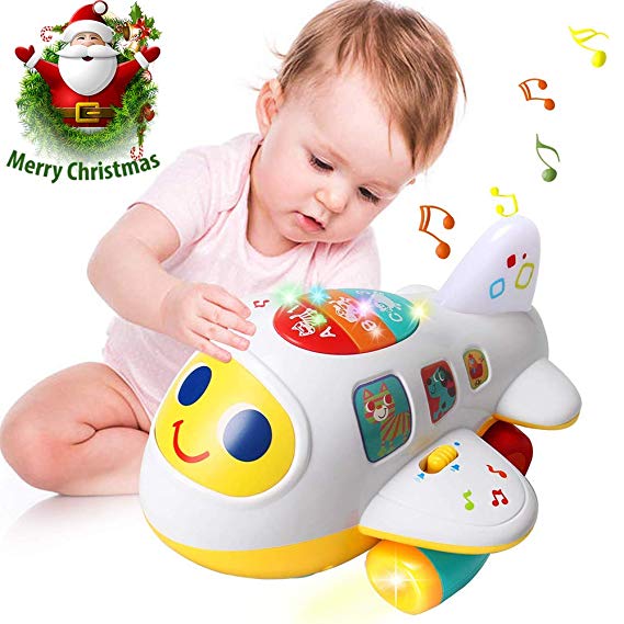 HOMOFY Baby Toys Electronic Airplane Toys with Lights & Music Best Kids Early Learning Educational Toys for Toddlers Boys and Girls 1 2 3 4 5 Year Old (1)