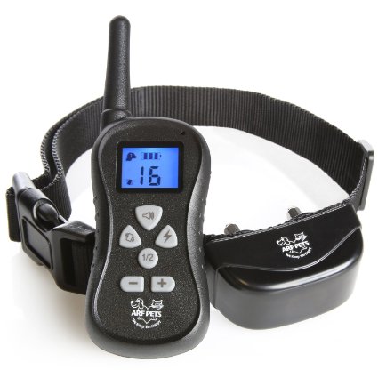Dog Training Collar with Remote - Bark Control - 16 Levels of Shock, Vibration and Beep, IPX5 Water Resistant, Up to 300 Yards with Adjustable Collar for Small, Large Breeds - Arf Pets