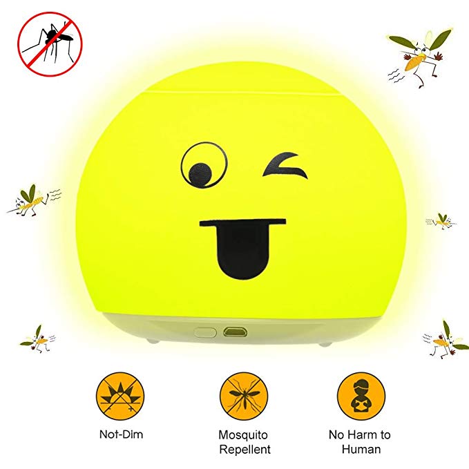 Lixada LED Night Light Mosquito Repellent Night 3 Operating Modes Rechargeable Night Light 530nm-570nm Wavelength for Indoor Room Camp Tent Nursery witih Lanyard Hang Up Light
