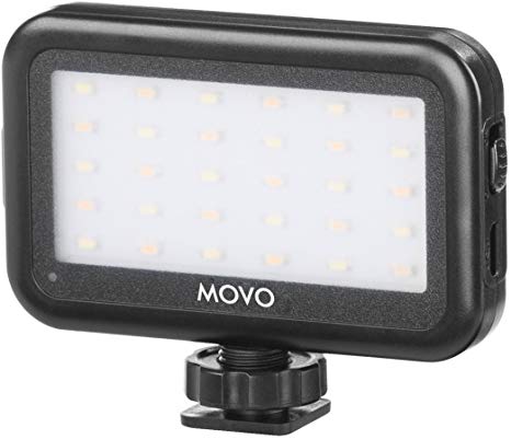 Movo LED-30 Mini LED Light Panel with Adjustable Brightness and Rechargeable Battery - Portable Light Perfect for Photography, Videos, and More
