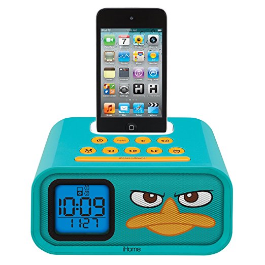 Phineas and Ferb "Agent P" Dual Alarm Clock and 30-Pin iPod Speaker Dock, DF-H22