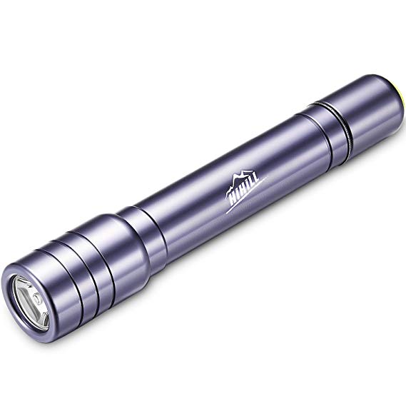 Flashlight, HiHiLL Led Flashlight with 2 AA Batteries, Super Bright Handheld Flashlight, Pocket-size Design, 8W, 350 lumen, IP65 Water-Resistant, Adjustable Light Mode, Suitable for Camping, Hiking, E