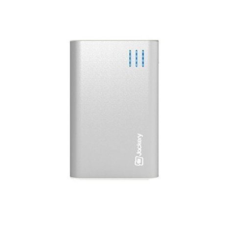 Jackery Fit Premium 10200mAh Dual USB 2.4A Output Portable Battery Charger - External Battery Pack, Power Bank, & Portable Charger for iPhone, iPad, Galaxy, and Android Smart Devices (Silver)