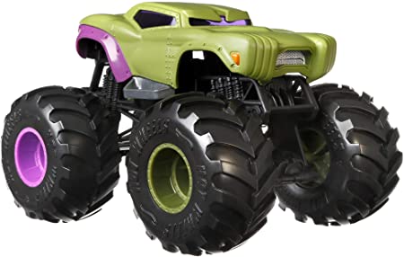 Hot Wheels Monster Trucks Hulk die-cast 1:24 Scale Vehicle with Giant Wheels for Kids Age 3 to 8 Years Old Great Gift Toy Trucks Large Scales