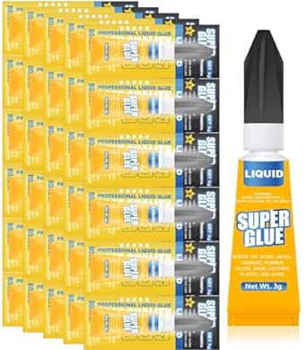 Super Glue Quick Set, 30-Pack of 3g Single-Use Tubes, Multi-Surface Adhesive for Plastics, Metal, Leather, Ceramics & More, Ultra Strong & Fast-Drying