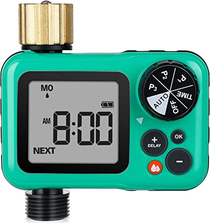 RESTMO Sprinkler Timer with Dual Modes, Interval & 7-Day Programmable Water Timer, Garden Hose Timer with 3 Separate Programs and Pure Brass Inlet, Automatically Water Lawn and Control Drip Irrigation