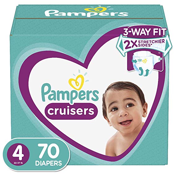 Diapers Size 4, 70 Count - Pampers Cruisers Disposable Baby Diapers, Super Pack