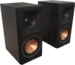 Klipsch Reference Premiere RP-500M II Bookshelf Speaker Pair with Larger 90° x 90° Hybrid Tractrix® Horn, 1” Tweeter, 5.25” Cerametallic Woofers for Room-Filling Home Theater Sound in Ebony