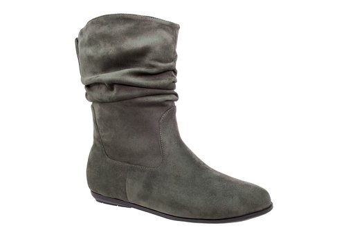 Andres Machado.AM4041.Suede Wrinkled Shaft Flat Booties.Big sizes