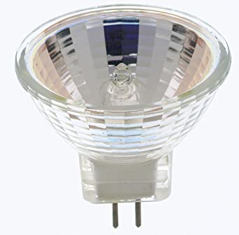 Satco S4628 Miniature 2 Pin Base Halogen Light Bulb, 5 Watts, 6 Volts, 20 Lumens, MR11 Shape, GZ4 ANSI Base, C-6 Filament, 2900 CCT (Kelvin), 30 Beam Spread, 2000 Average Rated Hours, Clear Finish