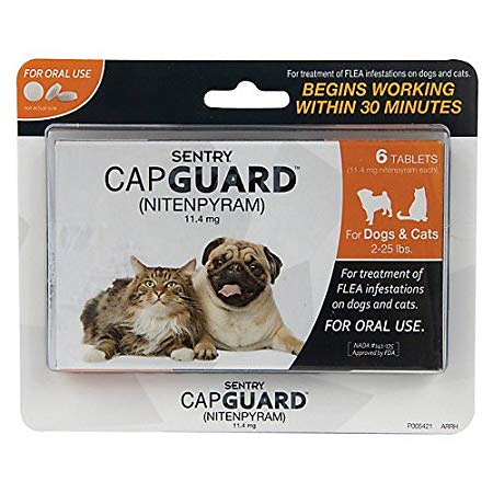 Sentry Capguard for Dogs and Cats 2-25 lb Dog 6ct